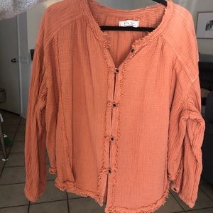 Free People: We the Free Bright Orange Shirt